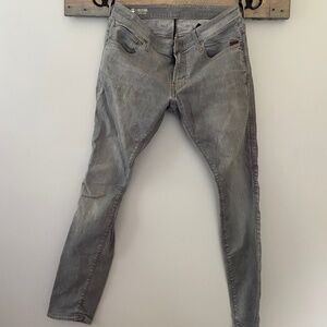 Men's Raw Revend Grey denim, Super Slim fit, Size 33x32
